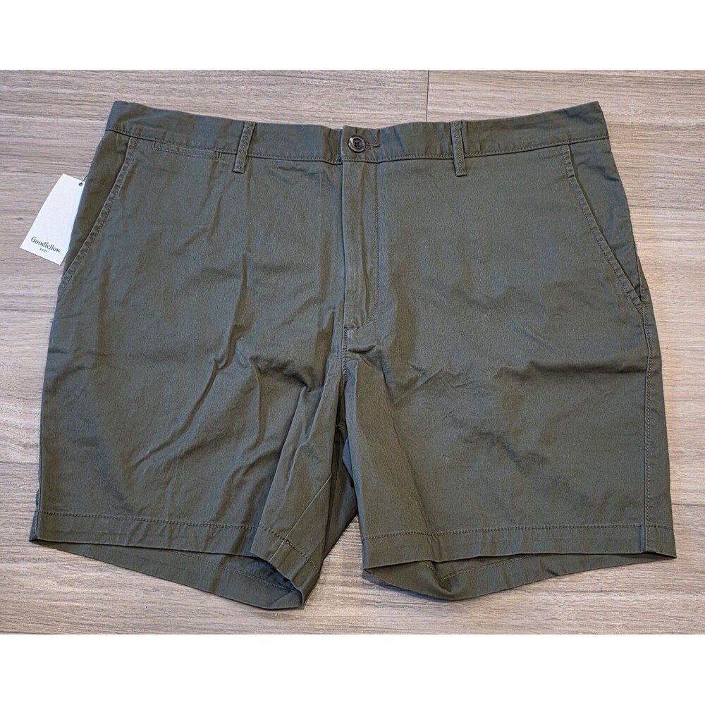 Goodfellow & Co Men's The Every Wear Slim Fit Flat-front Shorts 7" Size 40 Green